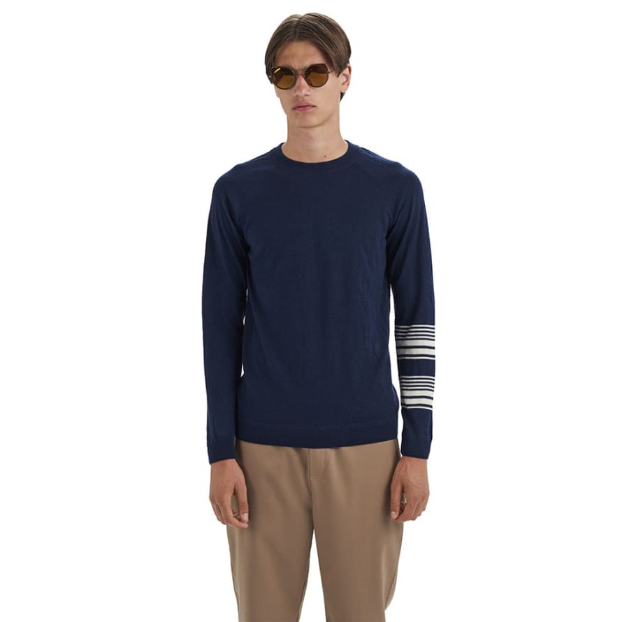 Wood Wood Navy Blue Bakoo Sweater 