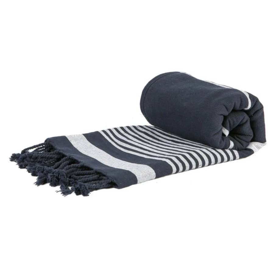 Rinkit Turkish Hamman Towel - Navy Stripe