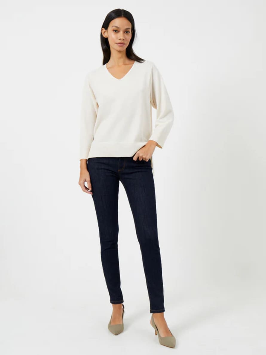 French Connection Ebba Vhari V Neck Jumper-oatmeal Melange-78kzi