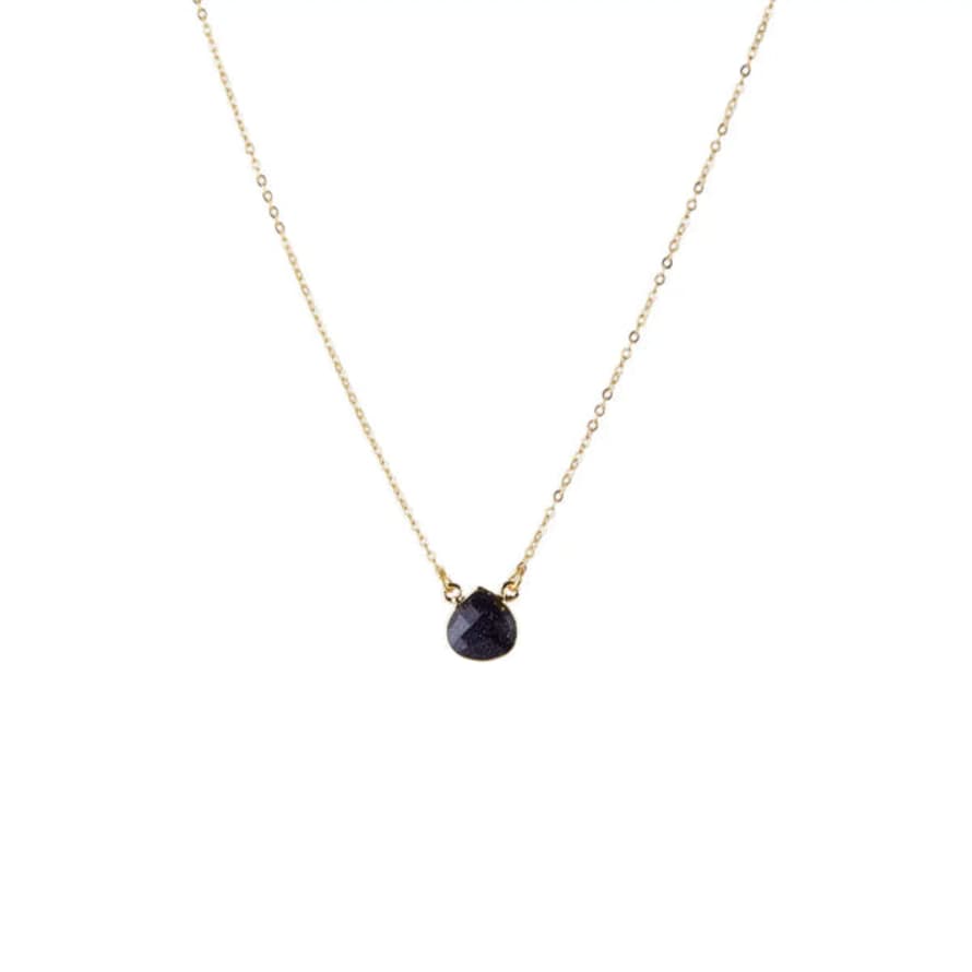 Ashiana Cosmos Gold Necklace - Navy Sunstone