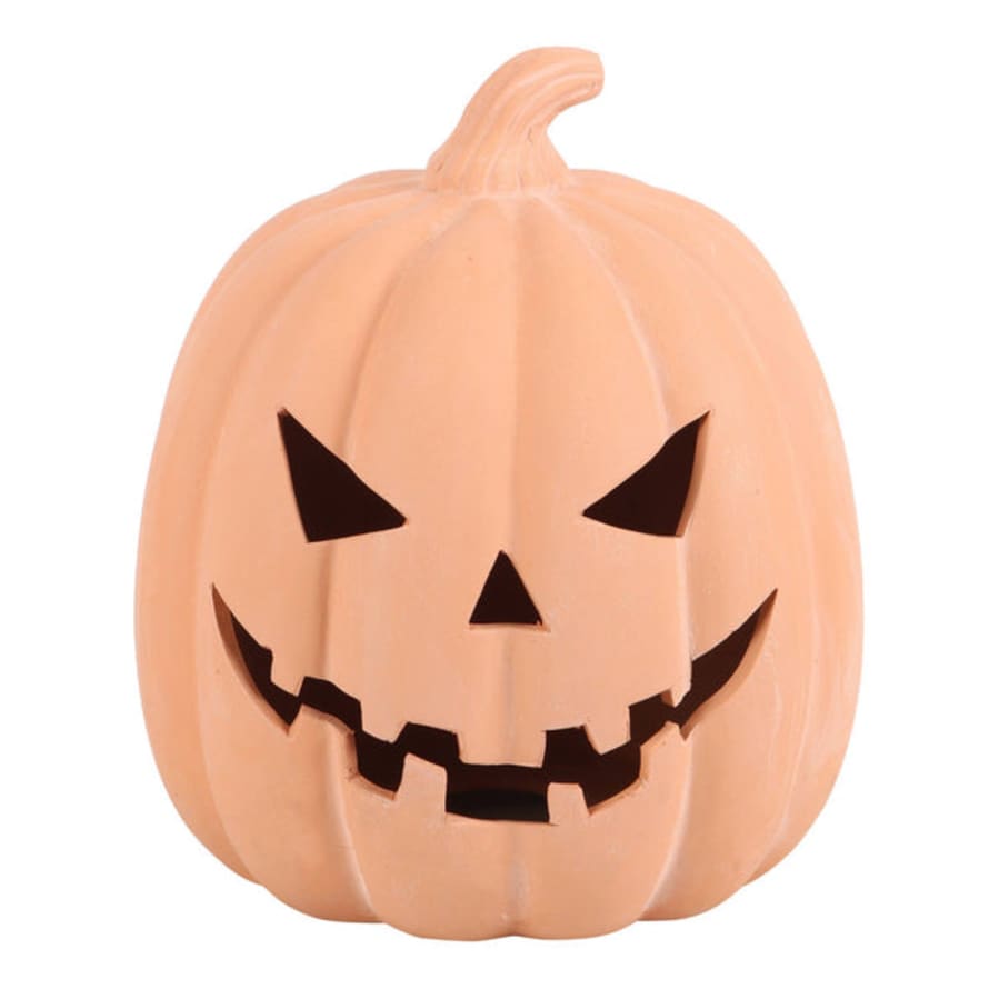 Distinctly Living 22cm Terracotta Halloween Pumpkin Decoration