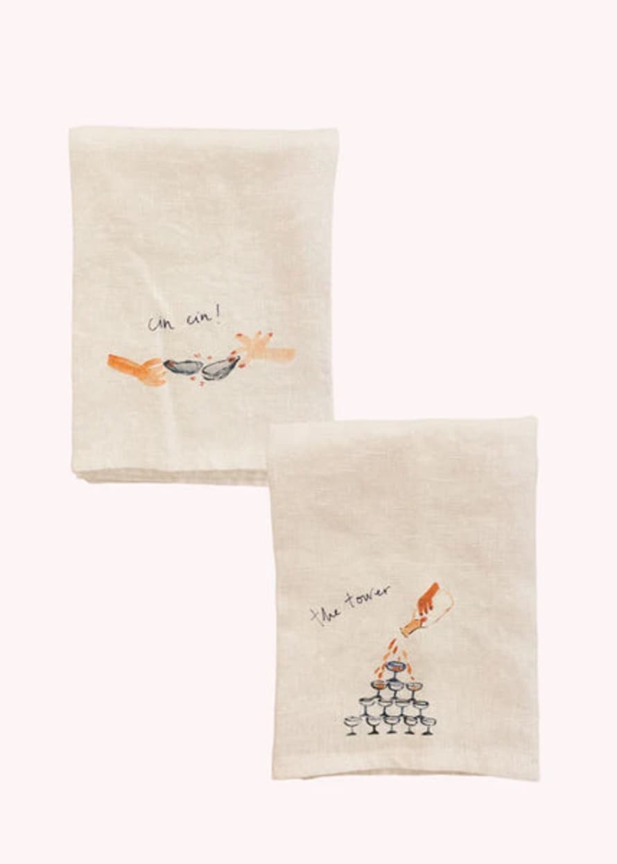 Love and honor The Tower & Oyster Cheers - Set Of 2 Linen Napkins