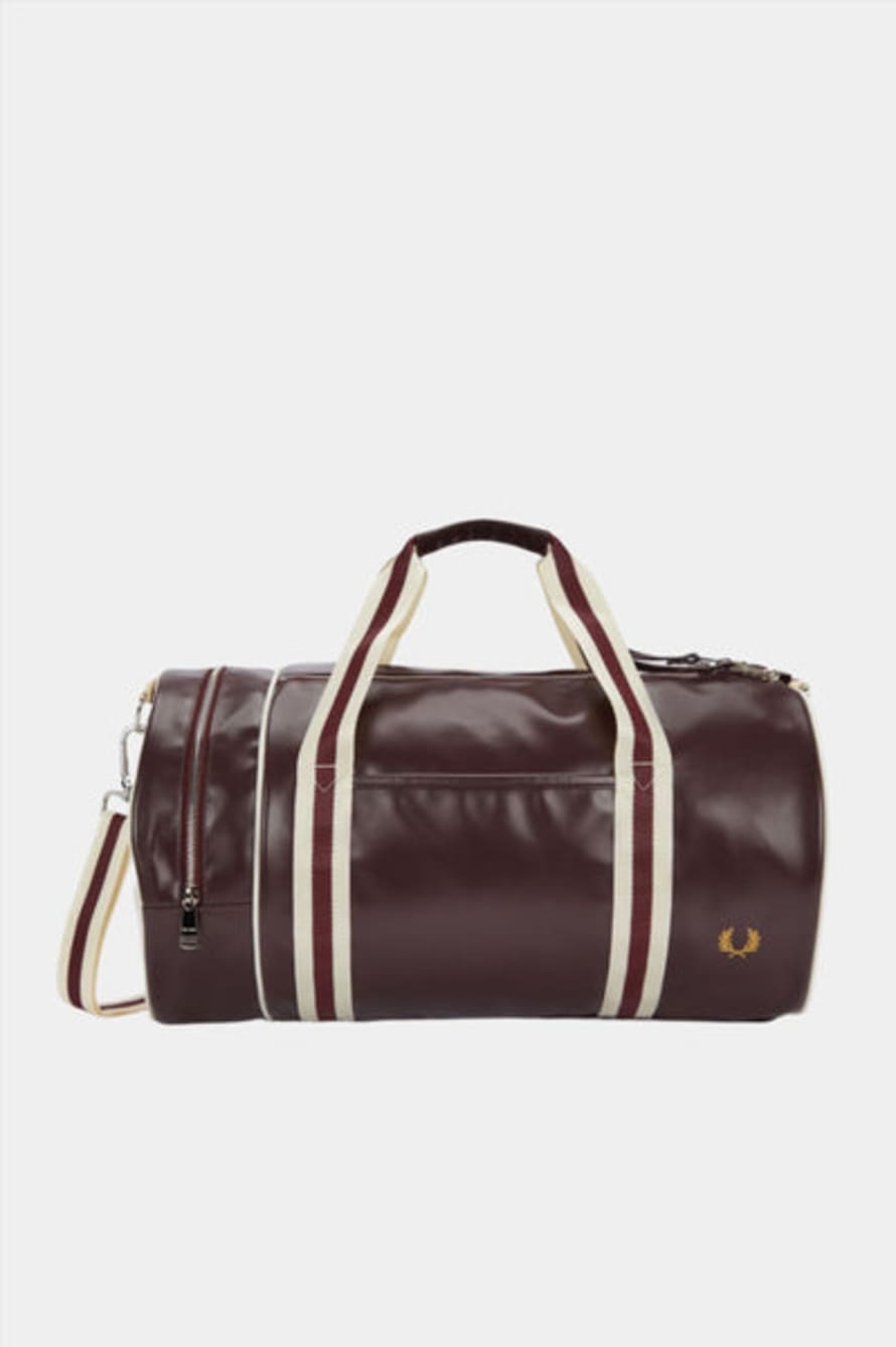 Fred Perry Fred Perry Classic Barrel Bag - Oxblood/ecru