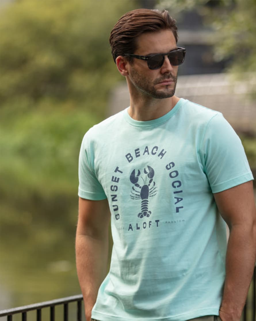 The Aloft Shop Sunset Beach Social Tee Aqua