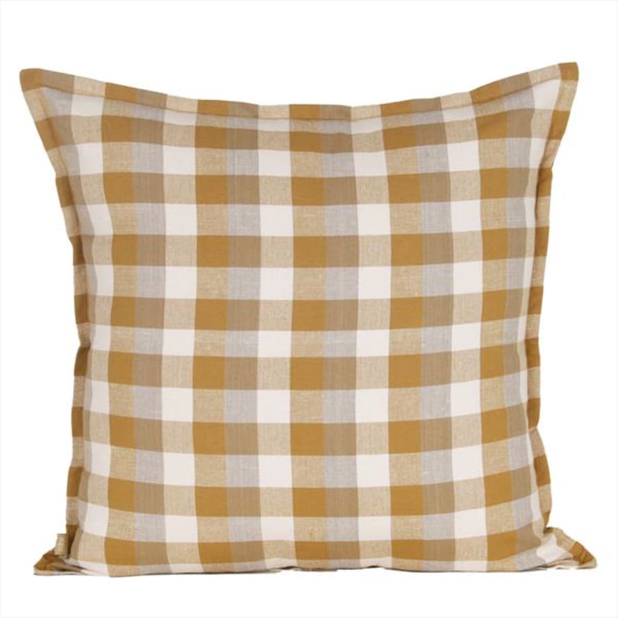 Morgan Wright Golden Yellow Double Check Cushion