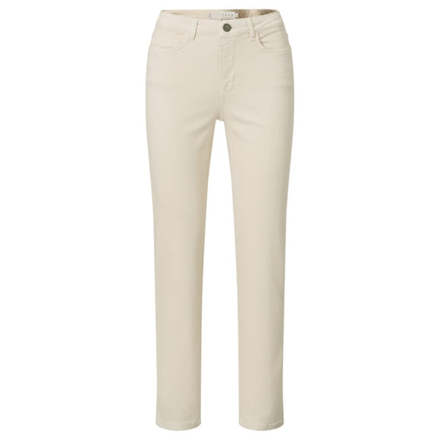 Yaya Sand Denim Pockets and Zip Fly Straight Legs Trousers 