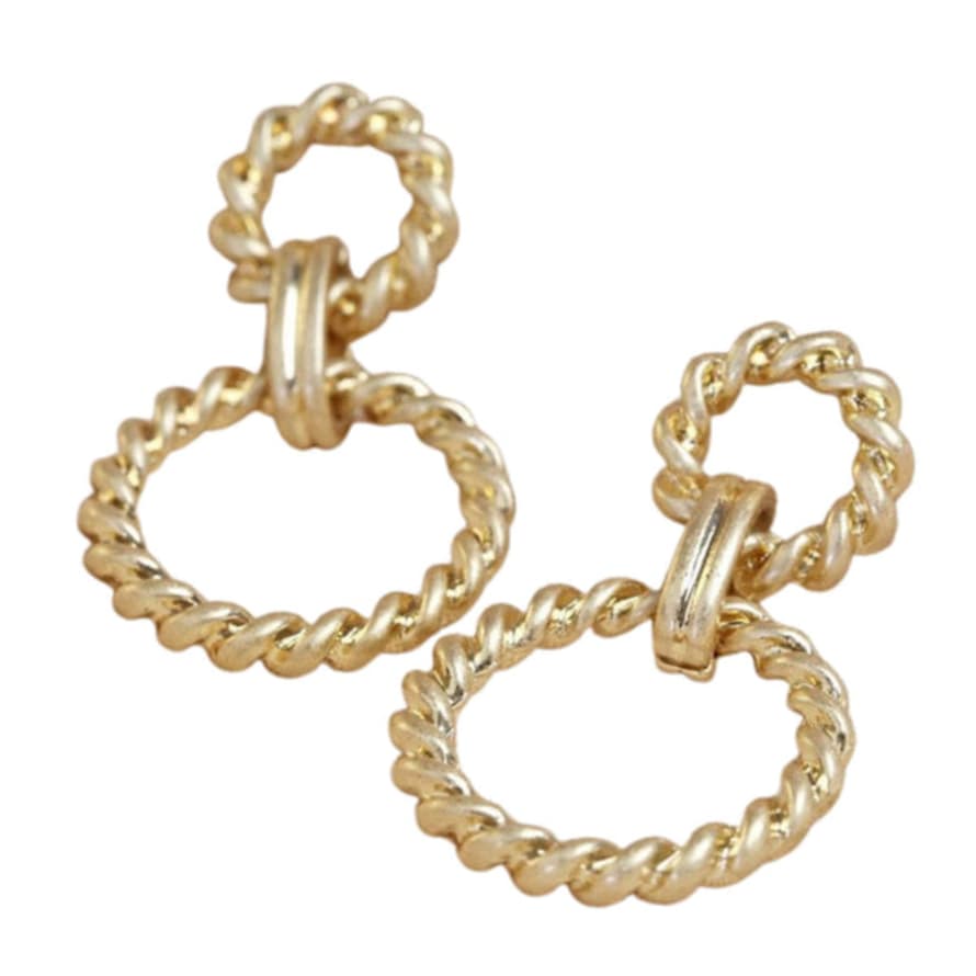 Lisa Angel  18ct Gold Plated  Antique Effect E058 Rope Drop Earrings