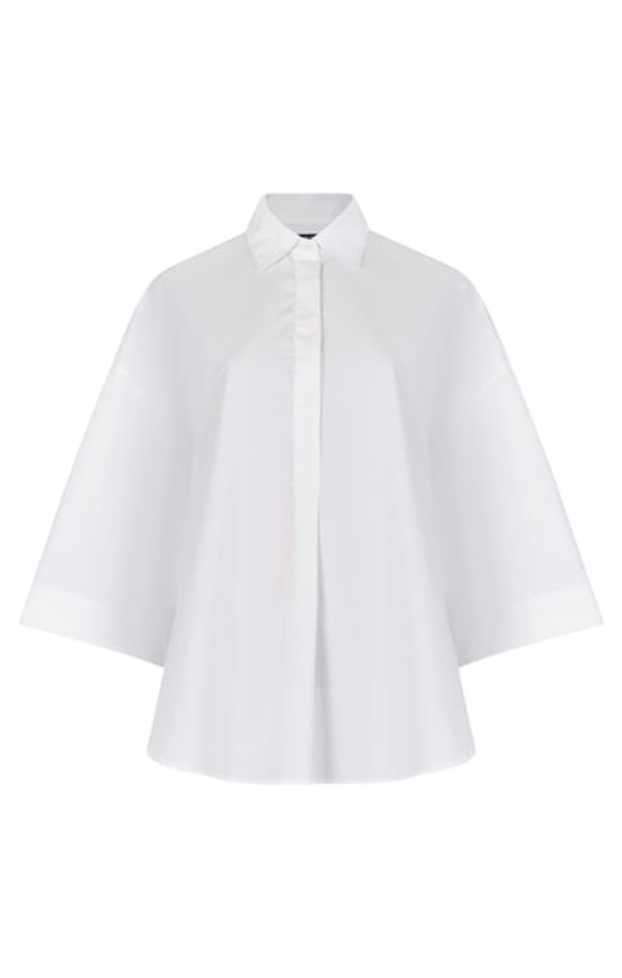 French Connection White Rhodes Poplin Popover Shirt