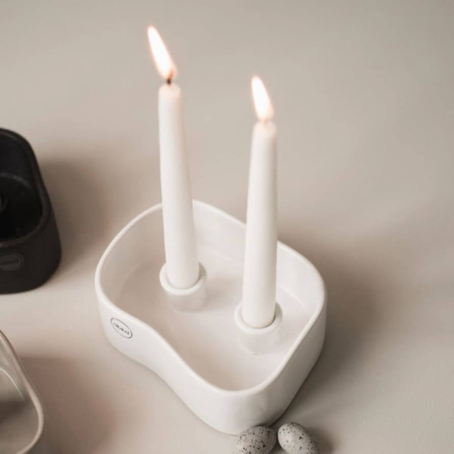 DBKD White Fill Me Up Shiny Candle Holder