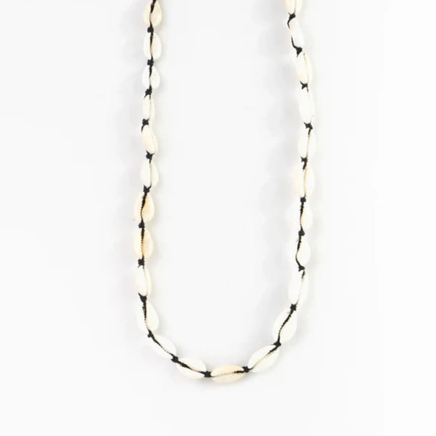 Pineapple Island Livadi Cowrie Shell Choker Necklace In Black