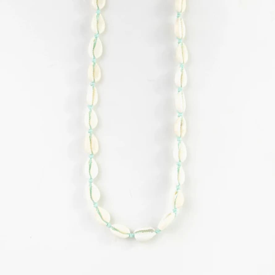 Pineapple Island Livadi Cowrie Shell Choker Necklace In Turquoise