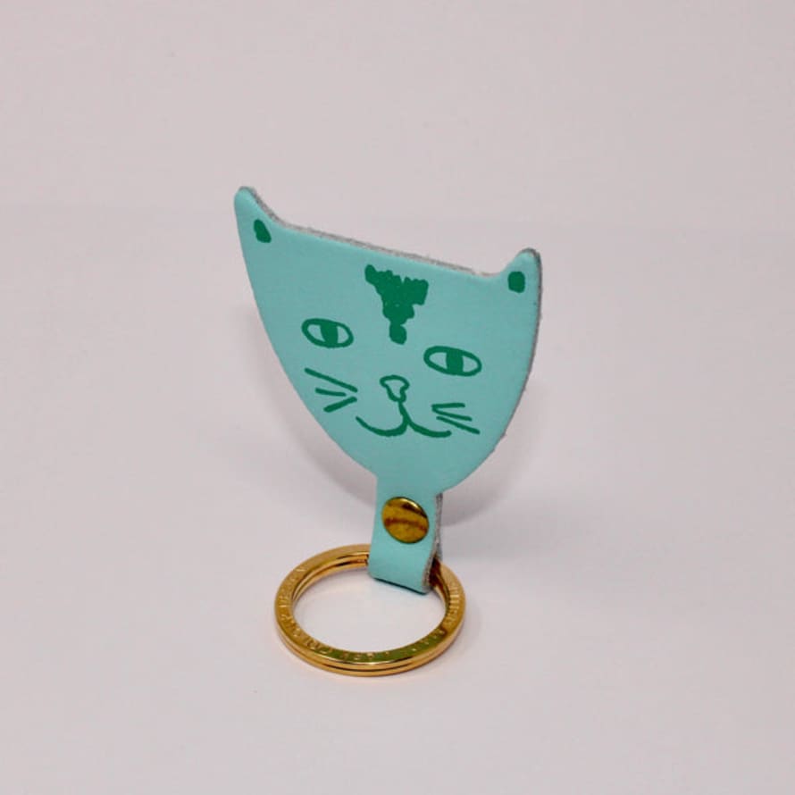 Ark Colour Design Cat Key Fob: Turquoise