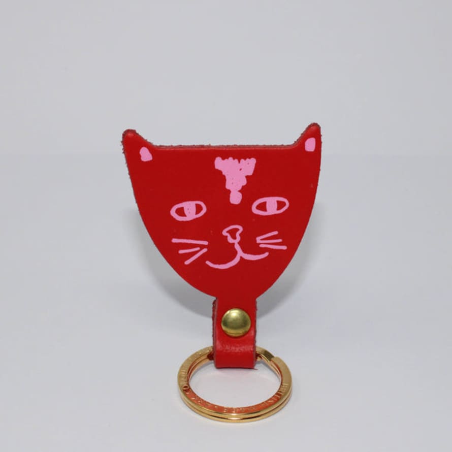 Ark Colour Design Cat Key Fob: Red