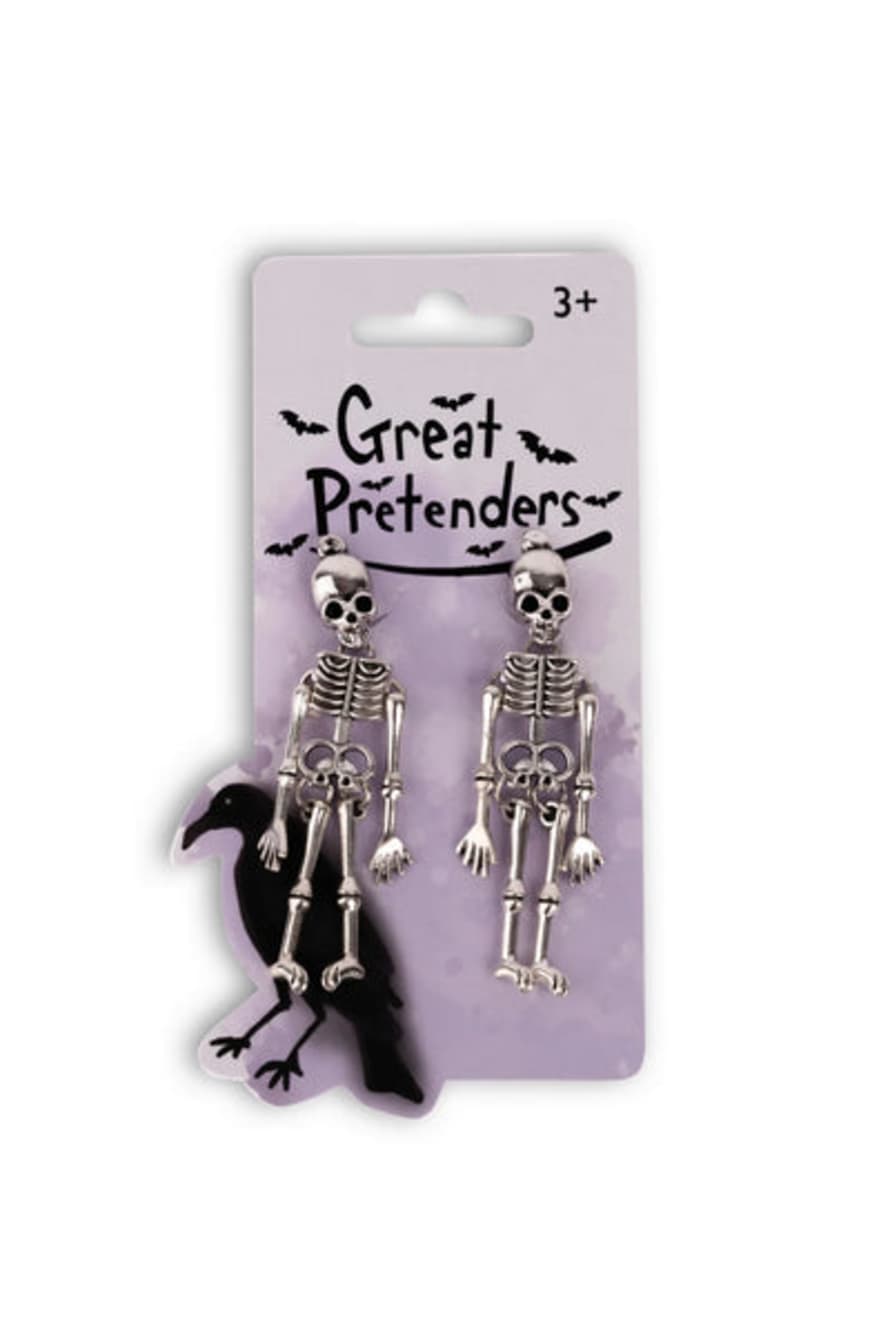 great pretenders Spooky Scary Skeleton Clip On Earrings