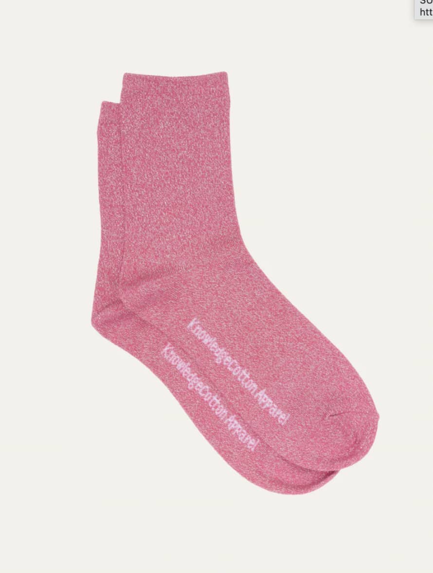 Knowledge Cotton Apparel  830001 Single pack Glitter socks Hot Pink