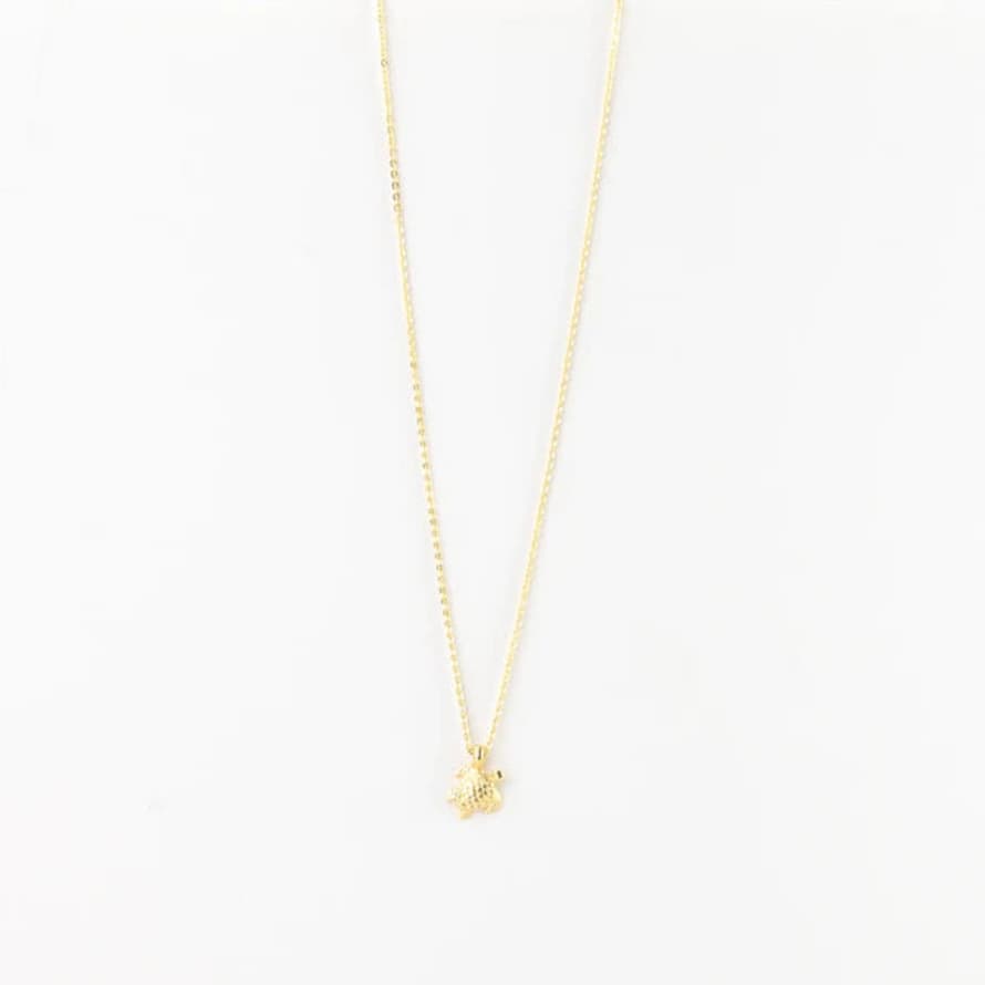 Pineapple Island Asri Sea Turtle Necklace In Gold