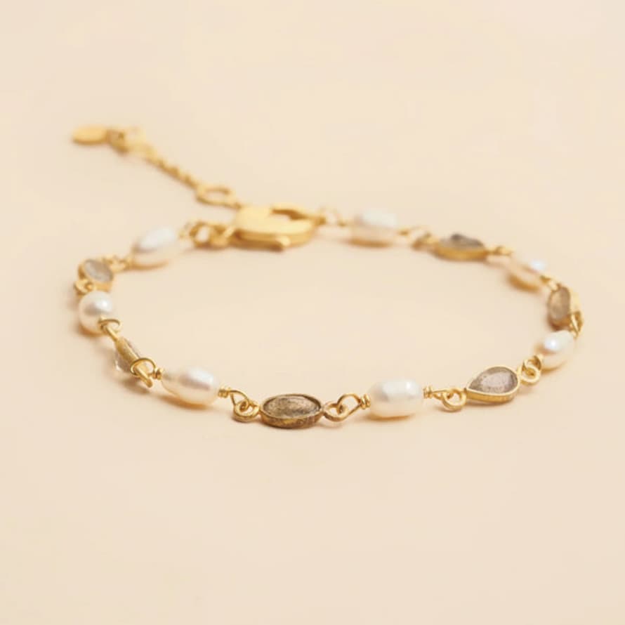 TUSKcollection Uina Bracelet Labradorite And Freshwater Pearl