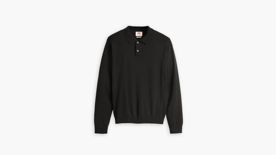 Levi's Black Long Sleeves Mens Sweater Polo