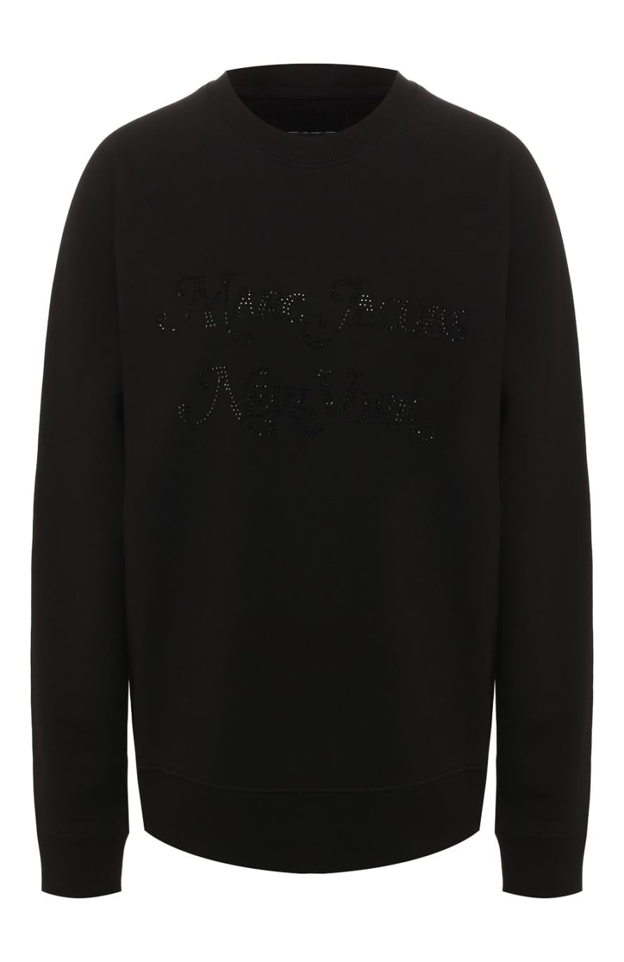 Marc Jacobs Black Rhinestone Logo Sweatshirt