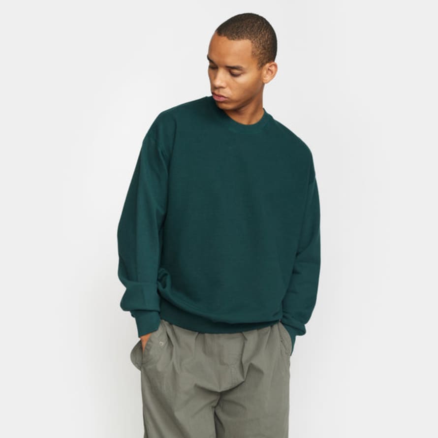 Revolution Dark Green Loose Crewneck Jumper