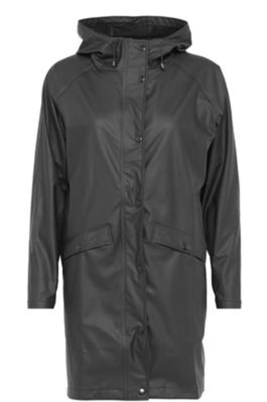 ICHI Tazi Waterproof Rain Coat - Total Eclipse