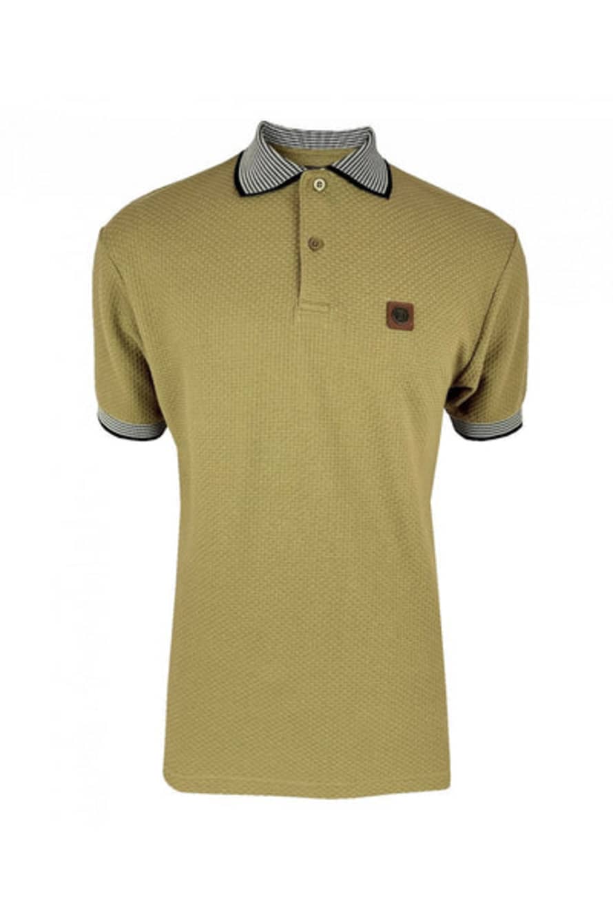 Trojan Jacquard Collar Tectured Polo-camel