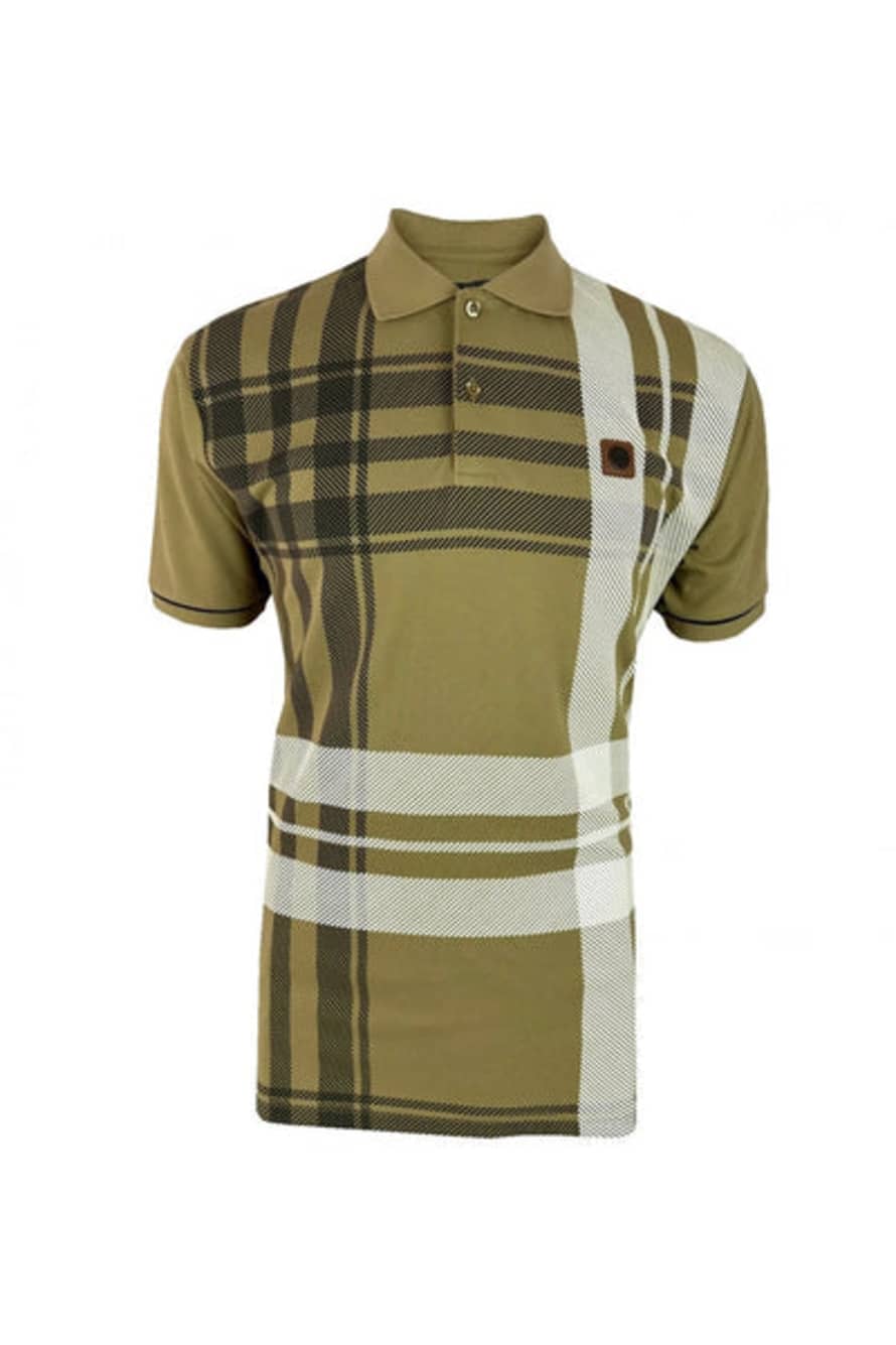 Trojan Oversize Check Panel Polo - Camel