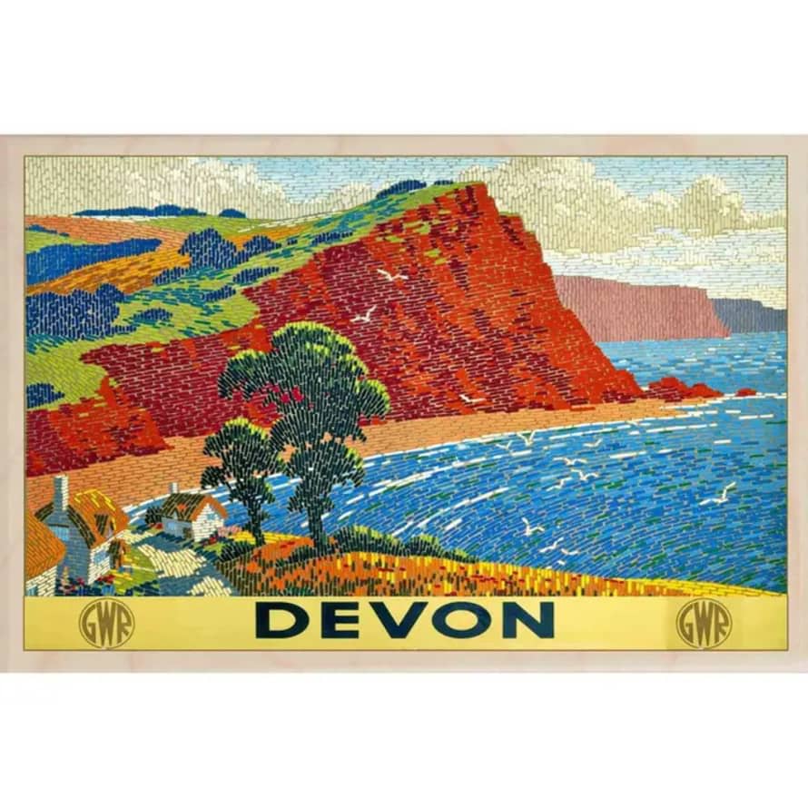 The Wooden Postcard Company Devon GWR Red Cliff Wooden Magnet