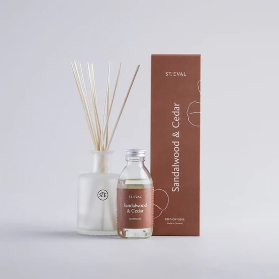 St Eval Candle Company Reed Diffuser Lamorna Sandalwood & Cedar