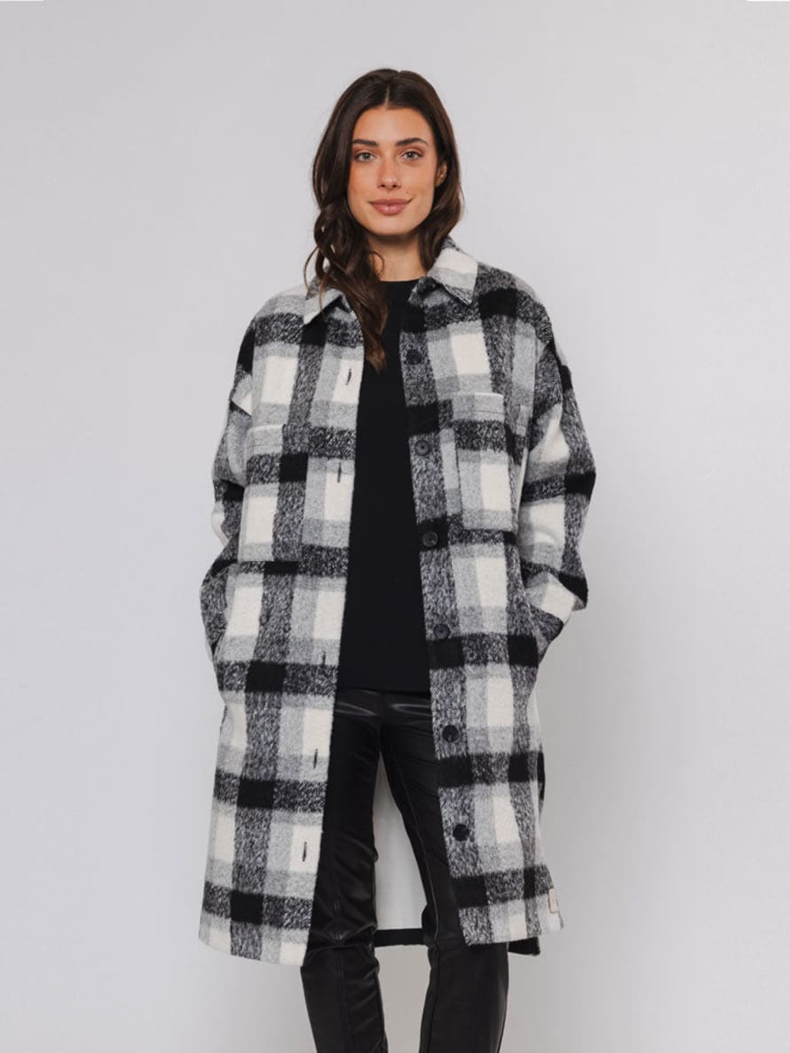 Rino and Pelle Trina Long Overshirt Snow White Check