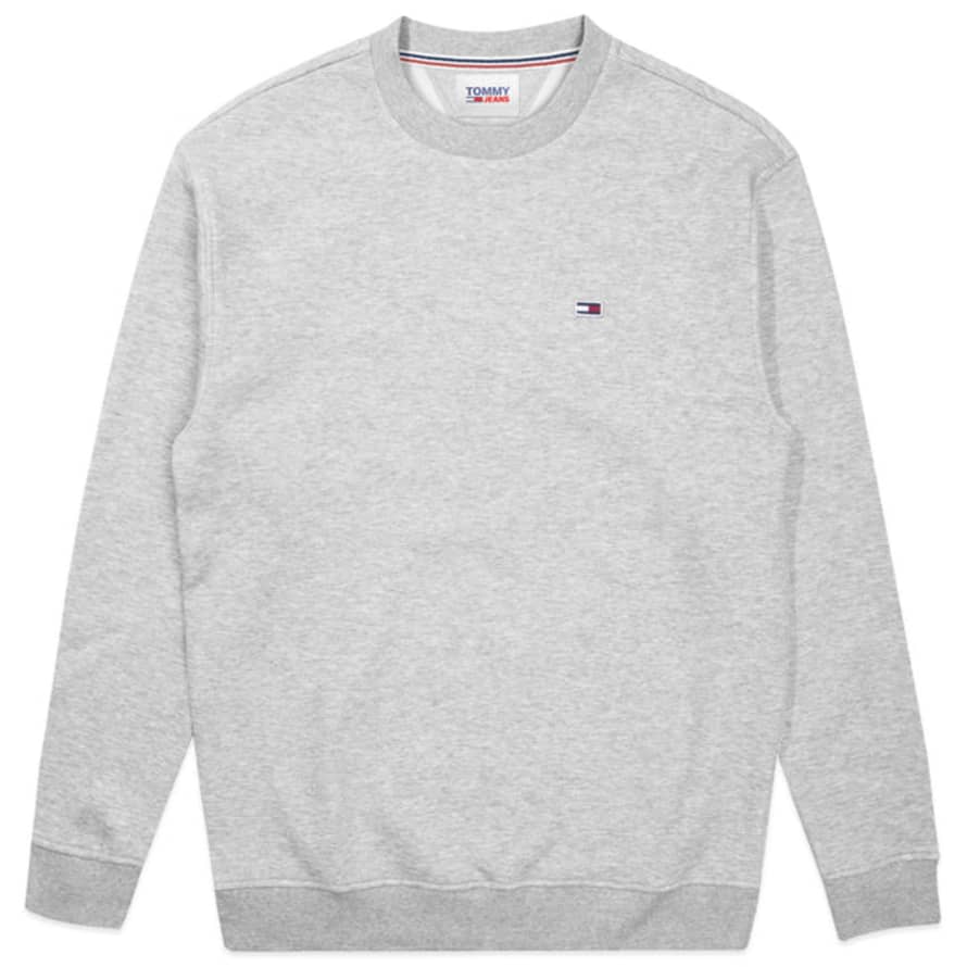 Tommy Hilfiger Tommy Jeans Fleece Flag Crew Sweat - Lt Grey Heather