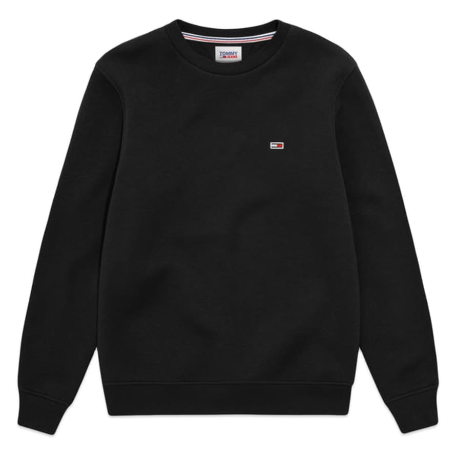 Tommy Hilfiger Tommy Jeans Fleece Flag Crew Sweat - Black