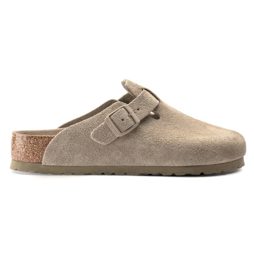 Birkenstock Boston Sfb Sandals - Faded Khaki Suede