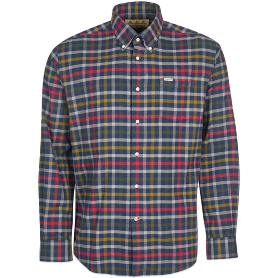 Barbour Hadlo Brushed Cotton Regular Shirt - Navy