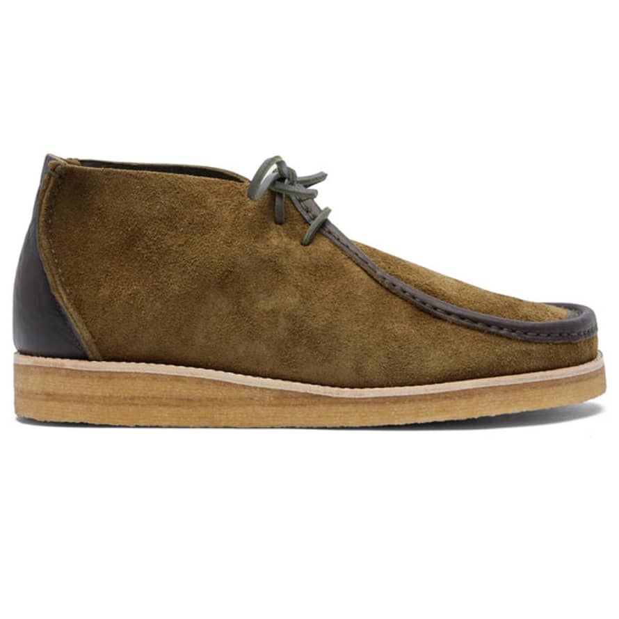 Yogi Footwear  Torres Tumbled & Reverse Leather Crepe Sole Chukka Boot - Olive