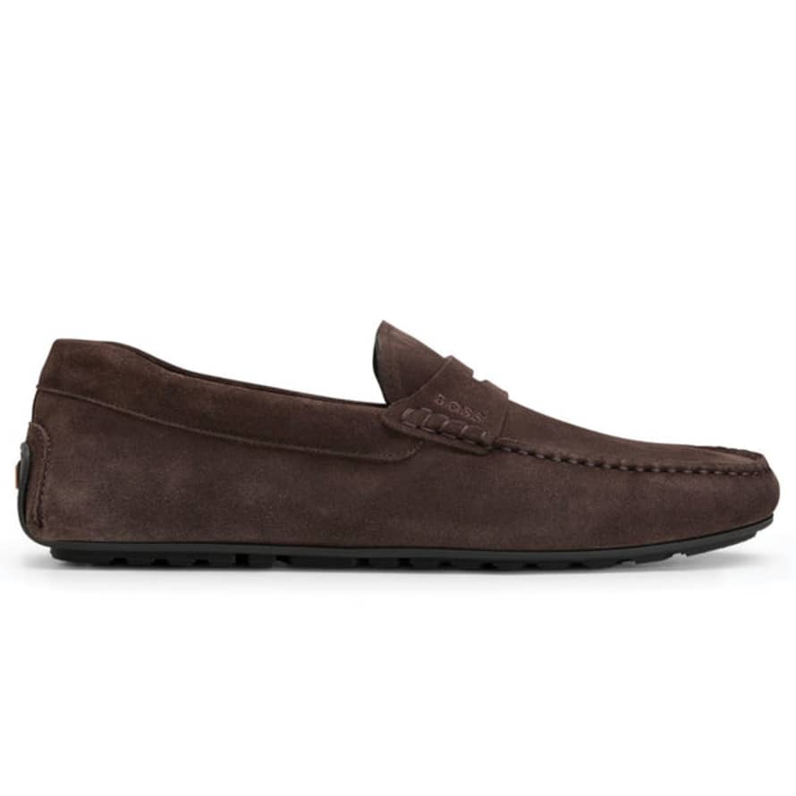 Boss Noel Mocc Driving Shoe - Dark Brown Suede