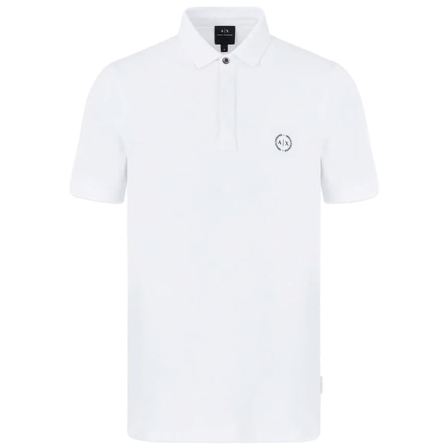 Armani Exchange 8nzf91 Textured Collar Polo - White