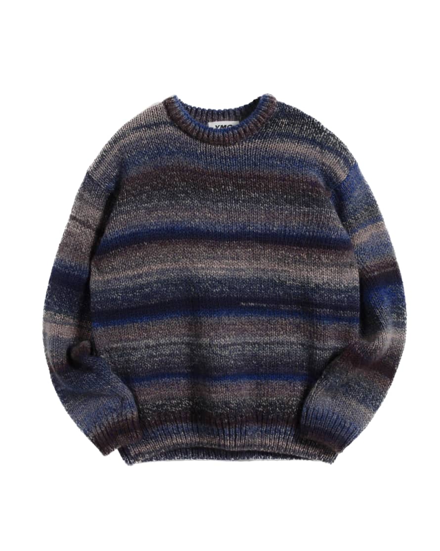 YMC Undertones Boxy Crew Knit - Blue