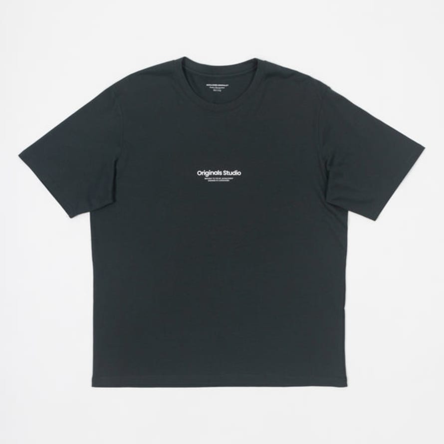 Jack & Jones Originals Studio Logo T-shirt in Dark Green