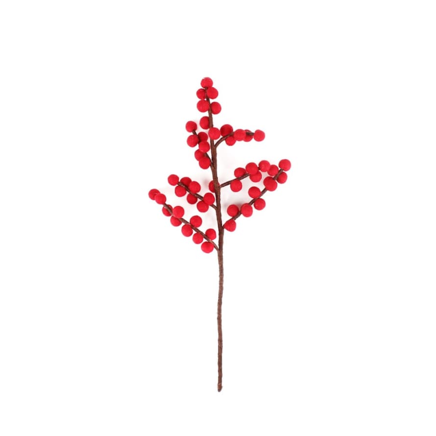 Sjaal met Verhaal Felt Flower - Branch with Red Berries