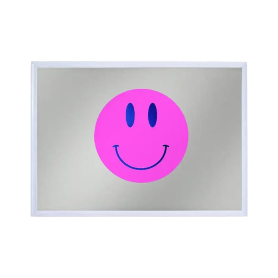 Dandy Star Print A4 Smiley Face Neon Pink