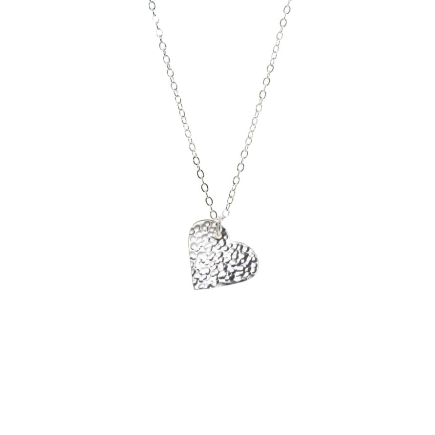 Just Trade  Hammered Silver Heart Necklace