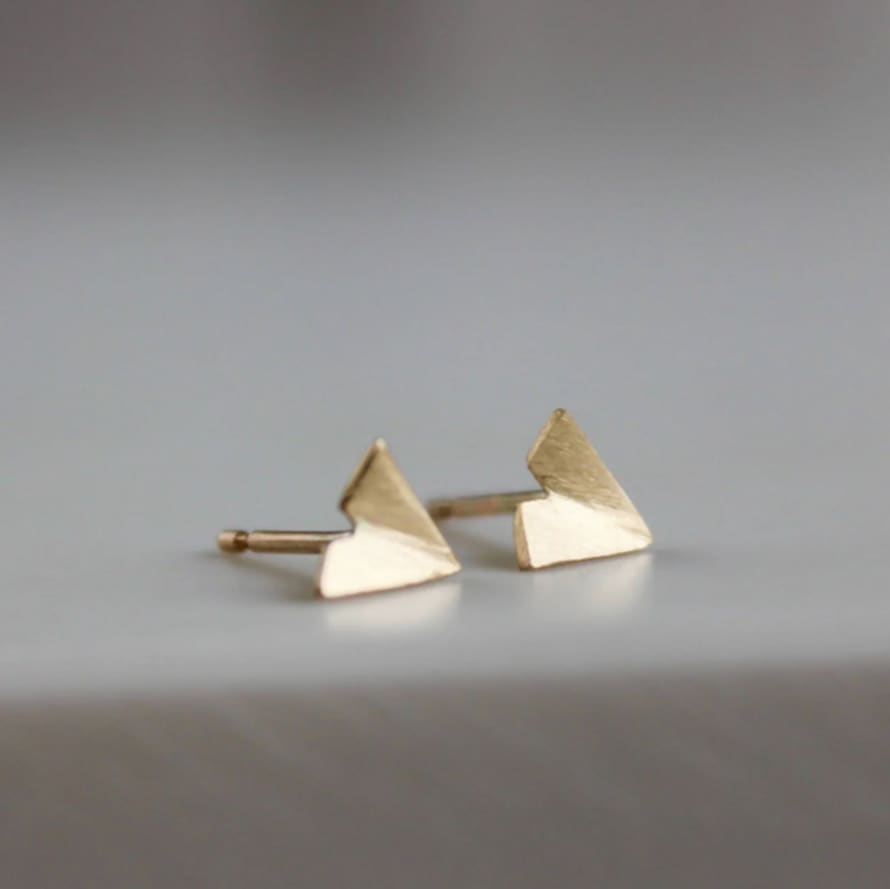 Wild Nora Folded Triangle Studs | Gold