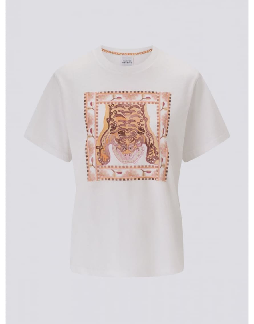 Hayley Menzies Lotus Tiger Graphic T-shirt Size: L, Col: White