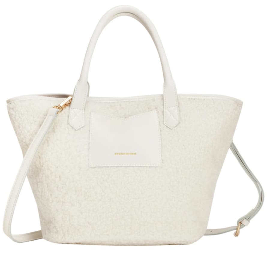 Every Other 12036 Large Bucket Style Sherpa Bag In White