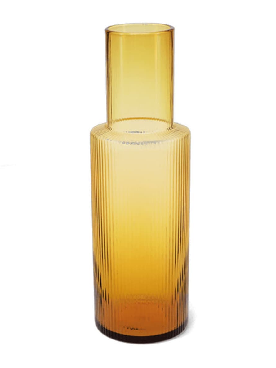 Rex London Ribbed Glass Carafe - Amber