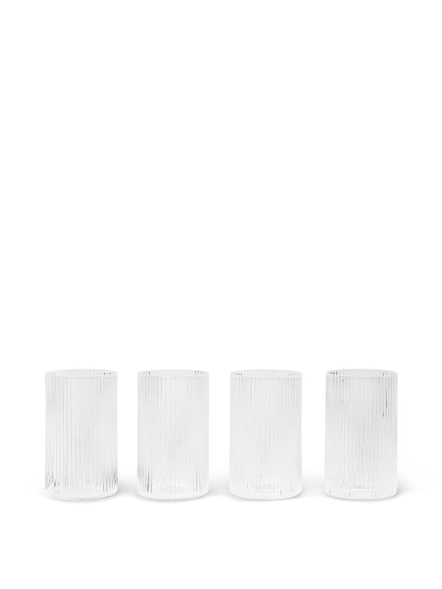 Ferm Living Set of 4 Clear Ripple Verrines Glasses