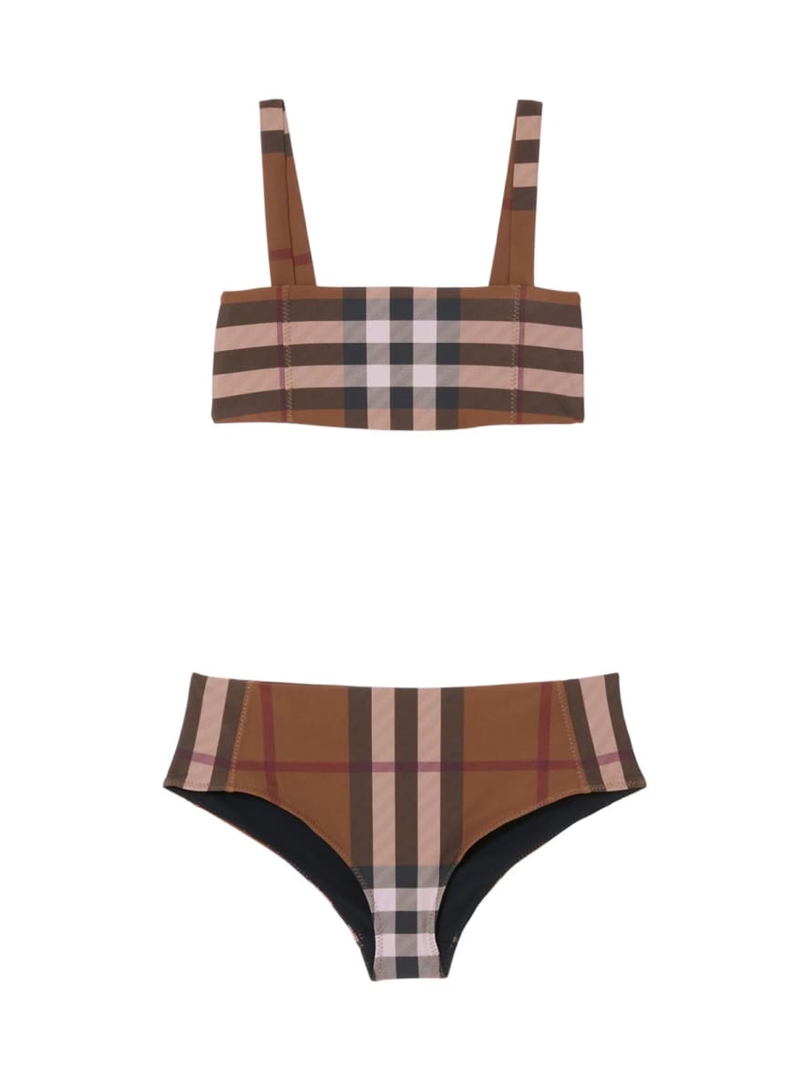 Burberry  Check Pattern Logo Bikini