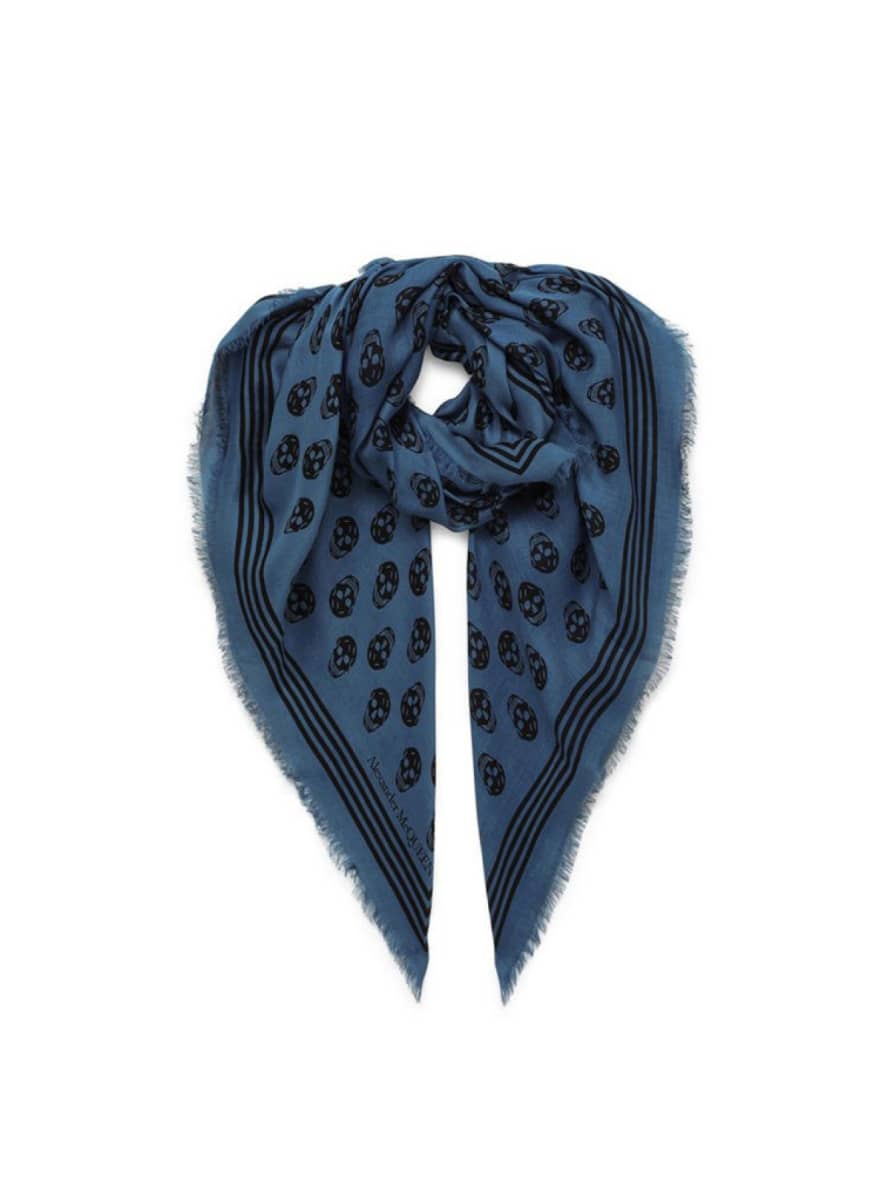 Alexander McQueen  Biker Skull Logo Scarf