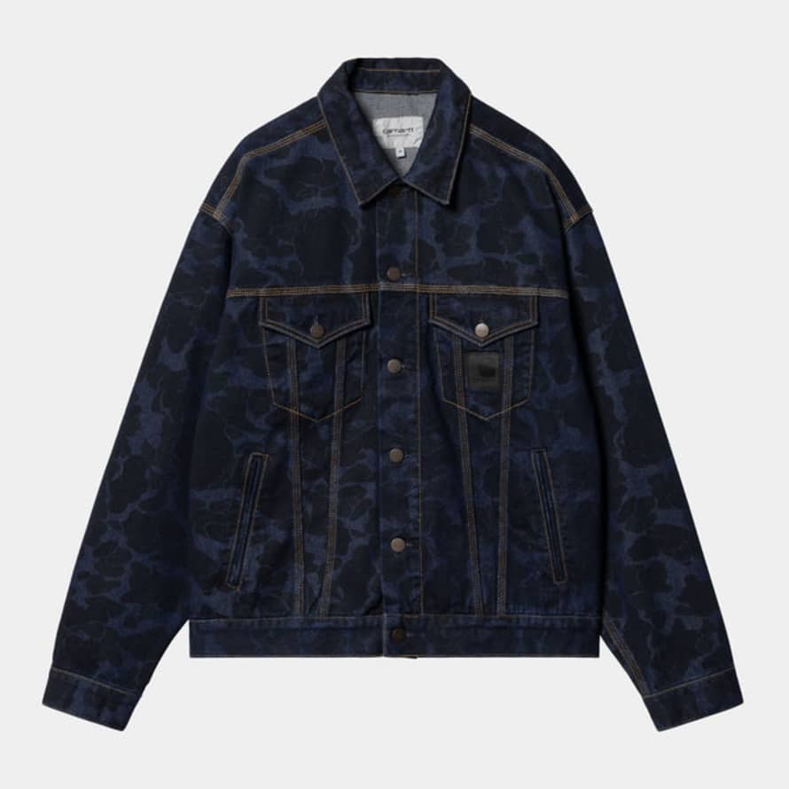 Carhartt WIP  Veste Helstone Camo Duck Blue / Stone Washed